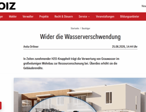 OIZ berichtet über Grauwasserverwertung von STREBEL